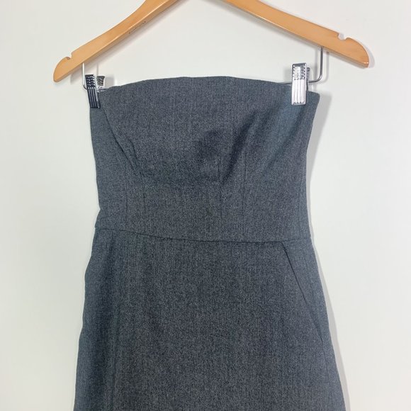 Club Monaco strapless wool blend sheath dress grey - Picture 2 of 13